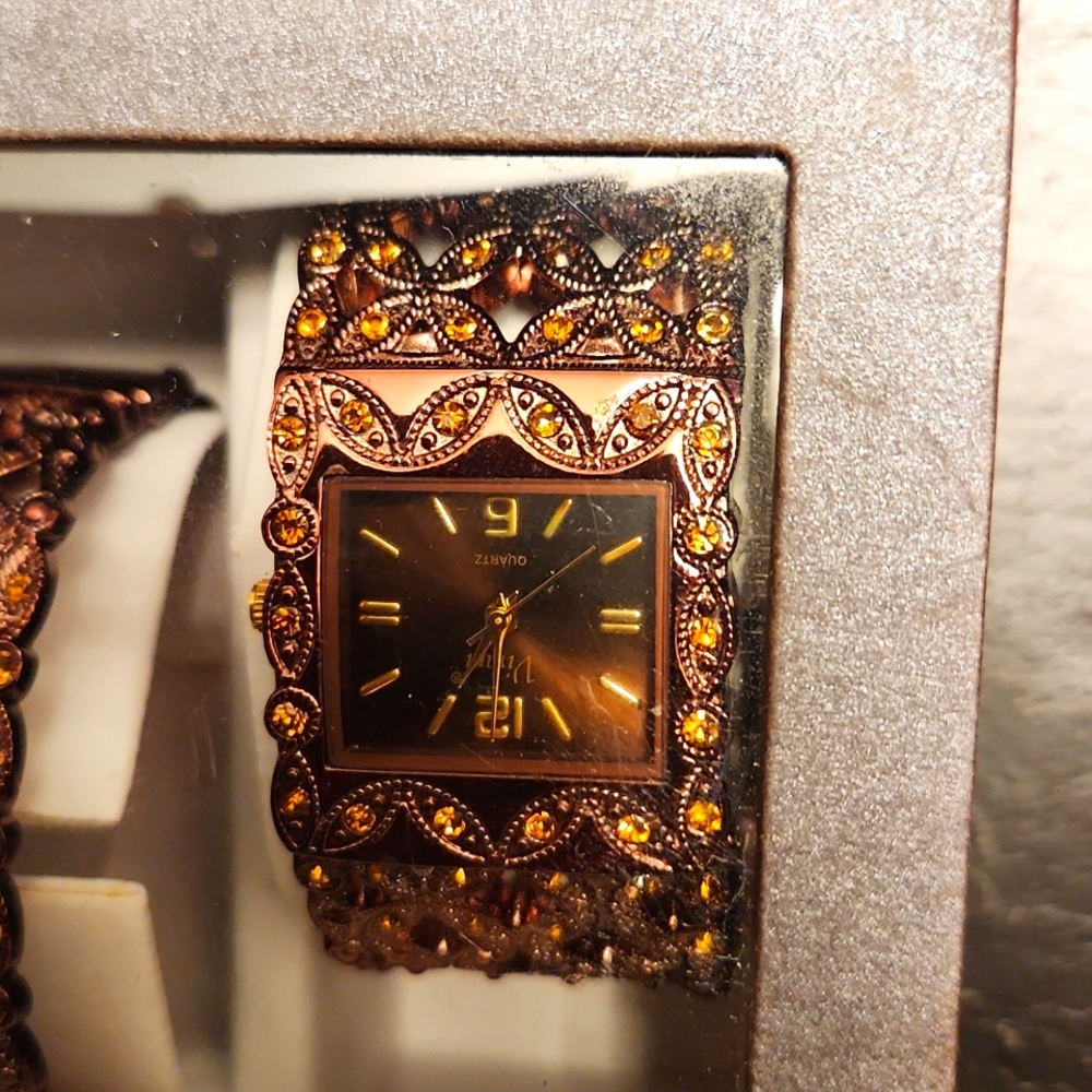 Watch with matching bracelet cuff
